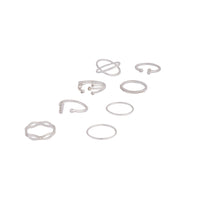 Silver Diamante Fine Mix Ring 8-Pack - link has visual effect only