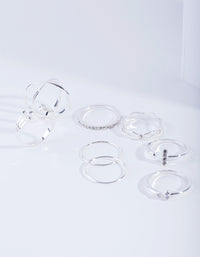 Silver Diamante Fine Mix Ring 8-Pack - link has visual effect only