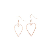 Rose Gold Rope Look Heart Drop Earring - link has visual effect only