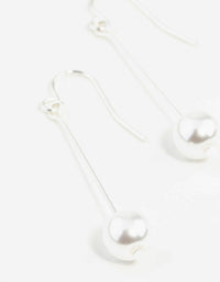 Fine Silver Pin & Pearl Drop Earrings - link has visual effect only