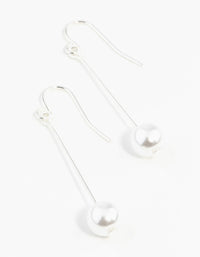 Fine Silver Pin & Pearl Drop Earrings - link has visual effect only