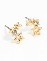Gold Mini Star Cluster Stud Earrings - link has visual effect only
