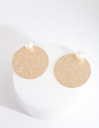 Gold Sandblast Disc & Ball Earrings - link has visual effect only