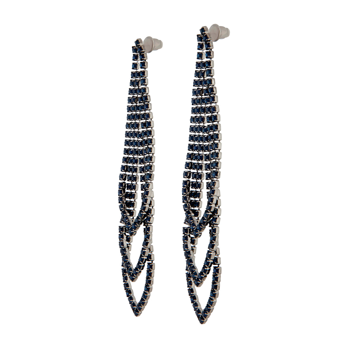 Midnight Gunmetal Loop Cup Chain Earrings