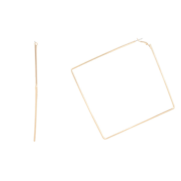 Oversized Gold Square Hoop Earrings