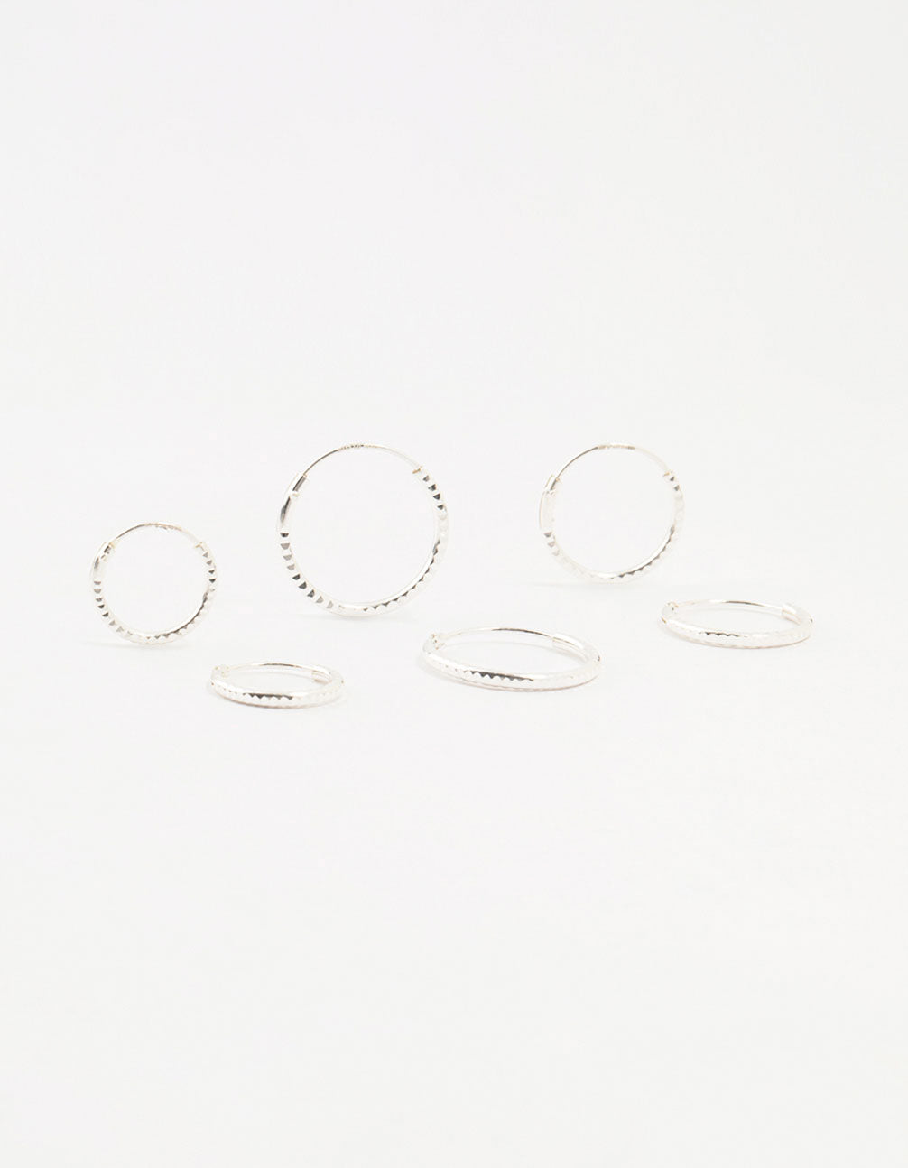 Sterling Silver Graduated Mini Hoop Pack