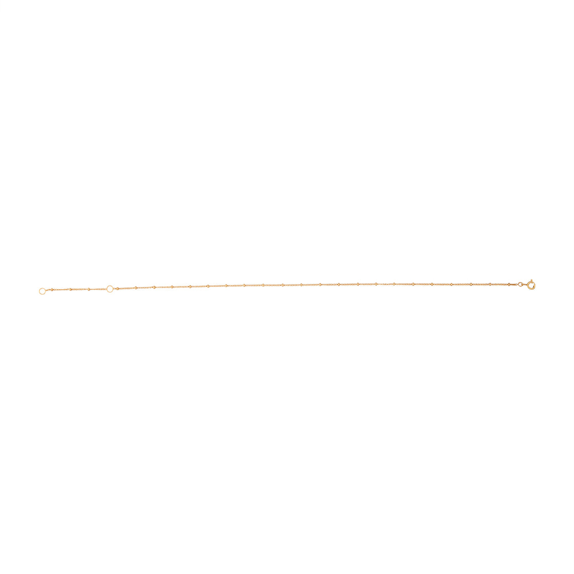 Gold Plated Sterling Silver Bead Chain Anklet