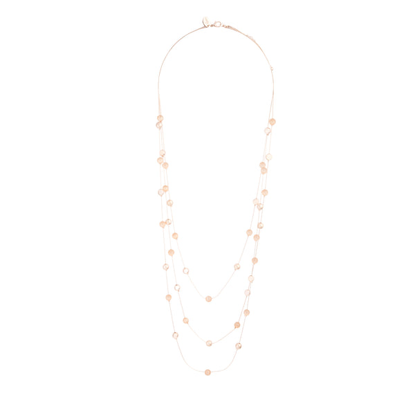 Rose Gold Layered Bead Station Necklace