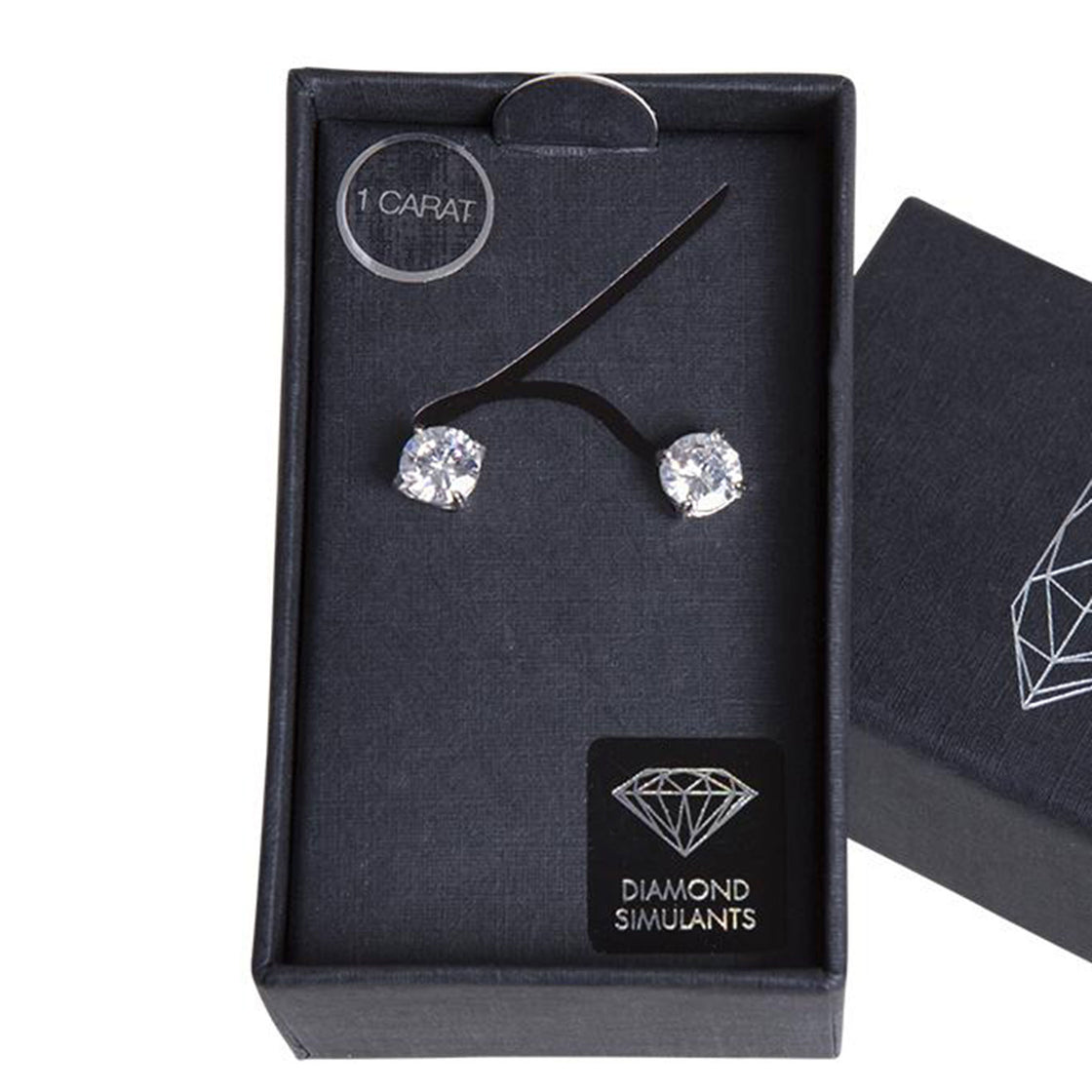 1Ct Round Crystal Stud