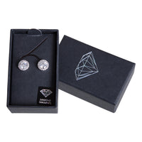 Silver Diamond Simulant Circle Crystal Stud Earrings - link has visual effect only