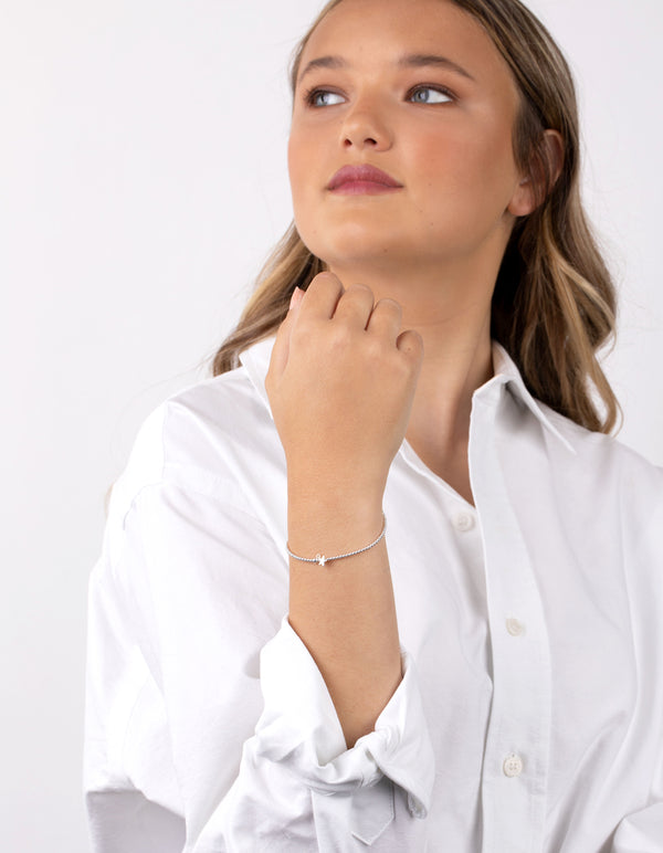 Sterling Silver Star Pendant Stretch Bracelet