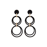 Matte Rubber Black Multi Circle Earrings - link has visual effect only