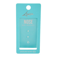 Sterling Silver Star Triangle Nose Stud Pack - link has visual effect only