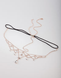 Rose Gold Crystal Jewel Drop Headchain - link has visual effect only