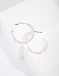 Silver Diamante Mesh Wrap Hoop Earrings - link has visual effect only