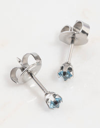 Surgical Steel Blue Crystal Piercing Stud 3mm - link has visual effect only