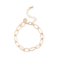 Gold Small Diamond Cut Chain Link Bracelet - link has visual effect only