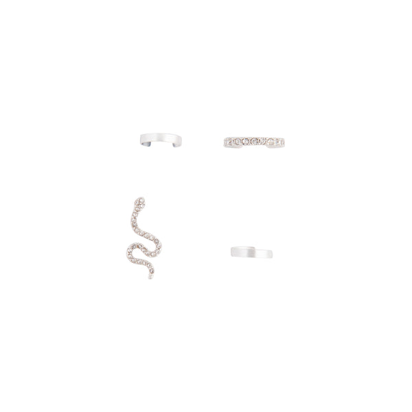 Silver Snake Stud & Cuff Pack