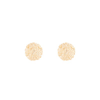 Gold Textured Round Stud Earrings - link has visual effect only