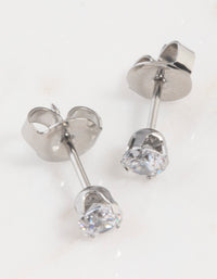 Surgical Steel Cubic Zirconia Piercing Stud 4mm - link has visual effect only