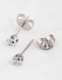 Surgical Steel Cubic Zirconia Piercing Stud 4mm - link has visual effect only