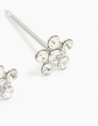 Surgical Stainless Steel Cubic Zirconia Daisy Piercing Stud - link has visual effect only