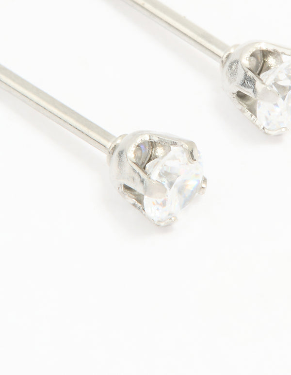 Surgical Stainless Steel 3MM Cubic Zirconia Piercing Stud