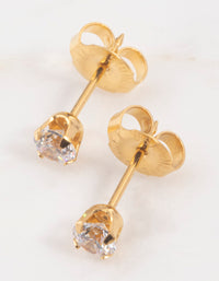 Gold 24K Cubic Zirconia Percing Stud 4mm - link has visual effect only