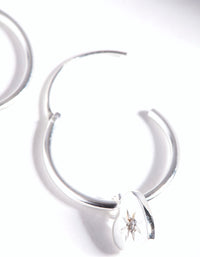 Sterling Silver Starburst Heart Hoop Earrings - link has visual effect only