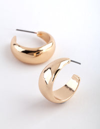 Gold Small Rounded Hoop Earrings - link has visual effect only