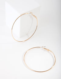 Gold Oversized Fine Hoop Earrings - link has visual effect only