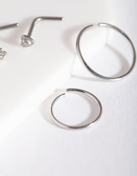 Surgical Steel Heart Nose Ring 4-Pack - link has visual effect only