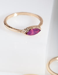 Gold Multi Gem Layered Ring Stack - link has visual effect only