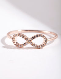 Rose Gold Cubic Zirconia Infinity Ring - link has visual effect only
