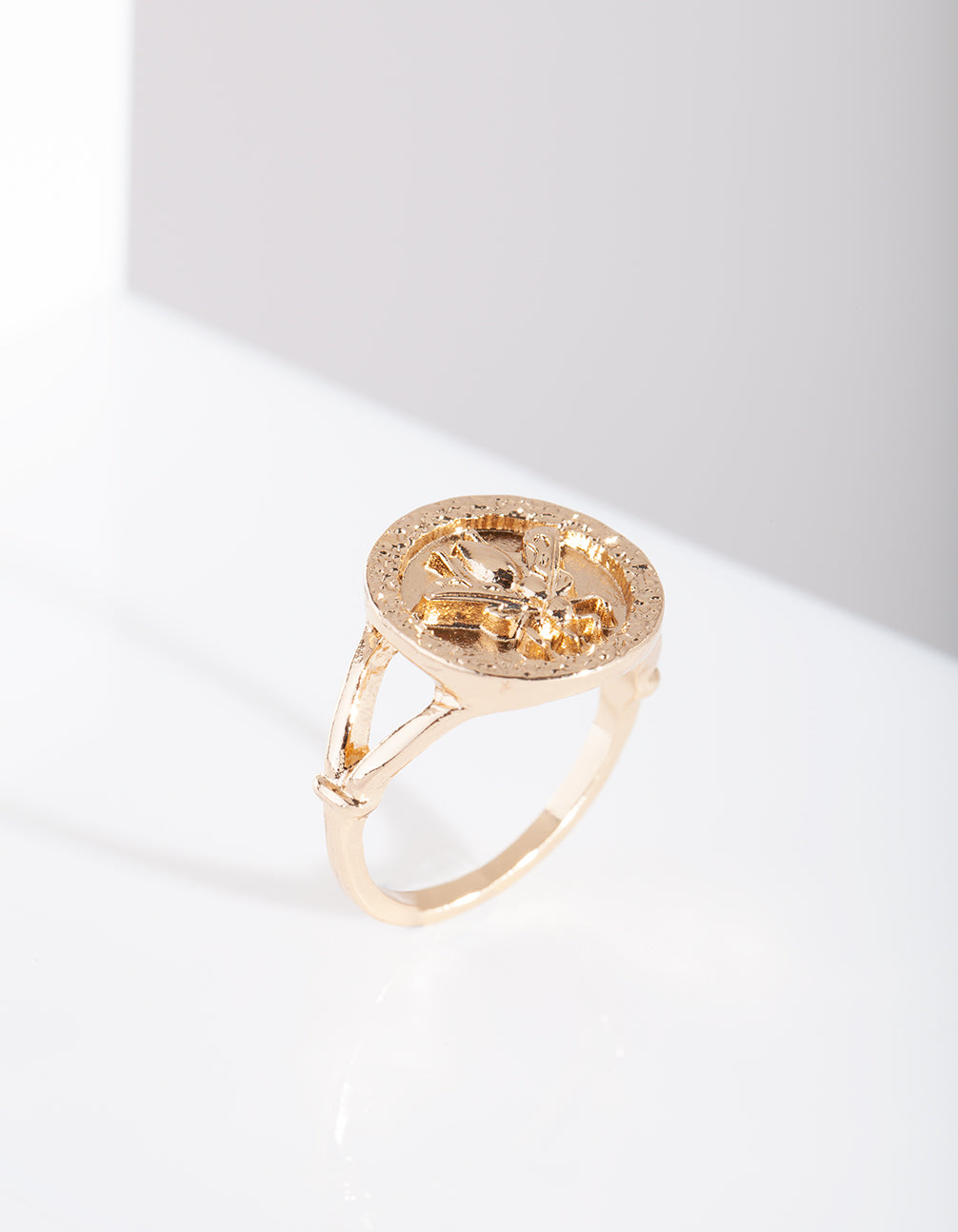 Gold Bee Coin Ring