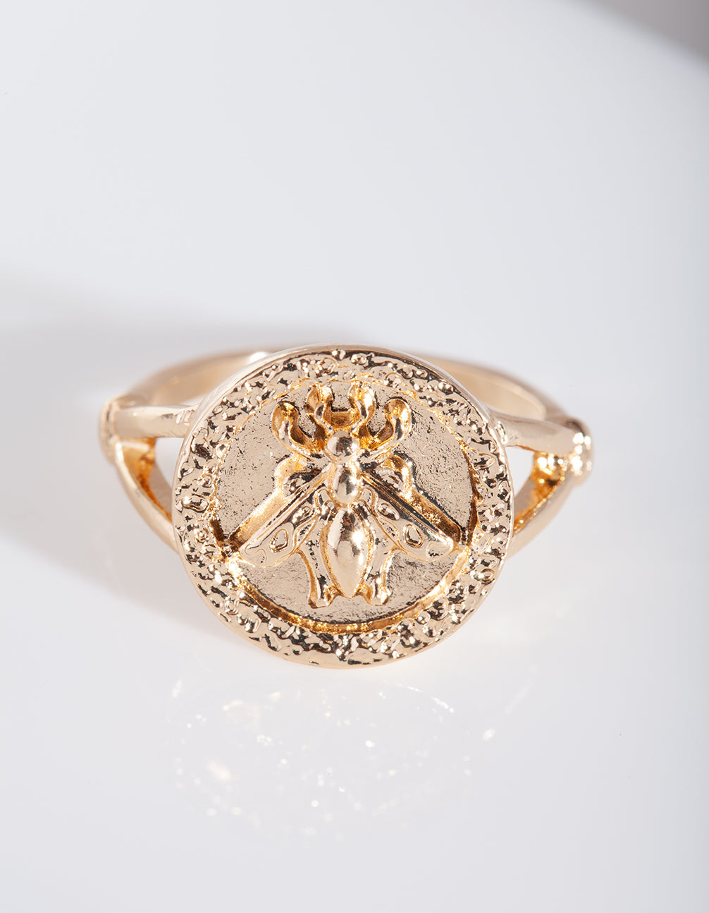 Gold Bee Coin Ring