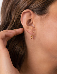 Gold Plated Sterling Silver Safety Pin Earrings - link has visual effect only