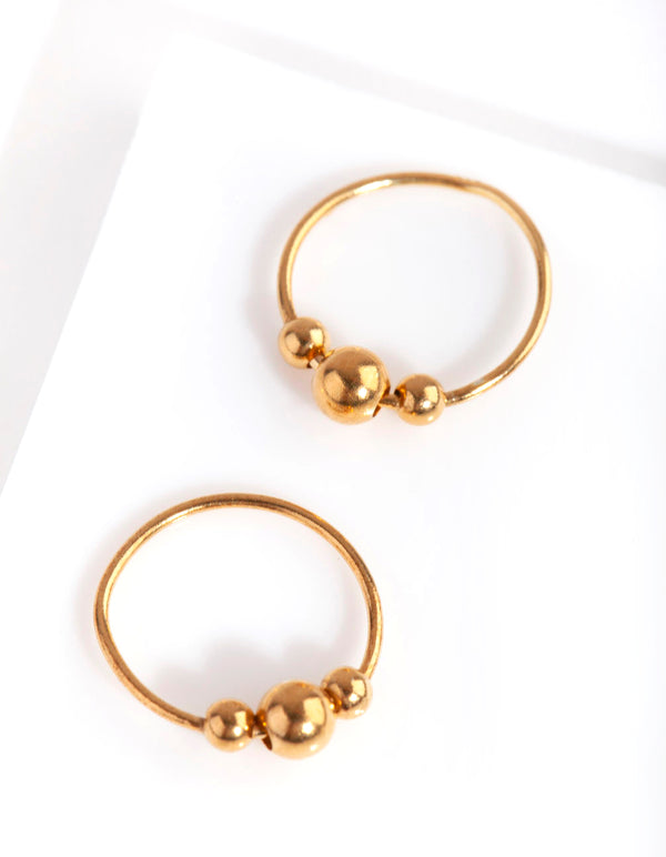 Gold Plated Sterling Silver Ball Cluster Pack Earring