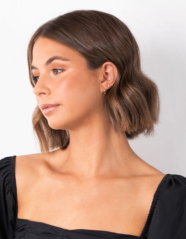 Gold Plated Sterling Silver Knot Hoop Earring Pack