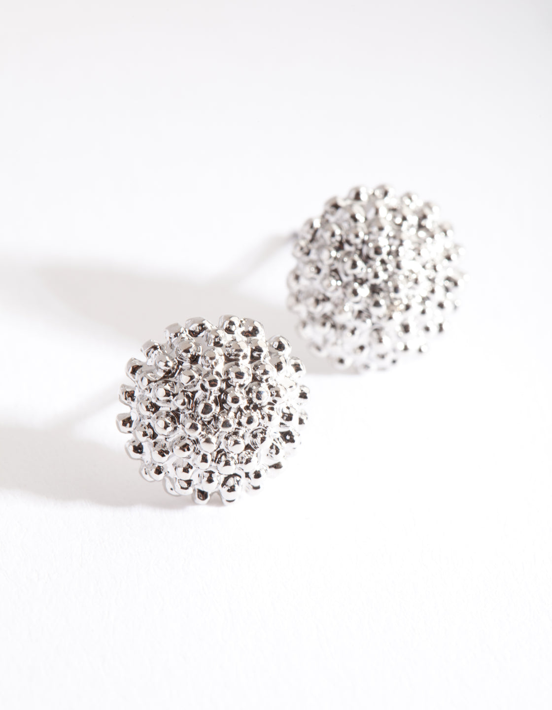 Silver Crater Stud Earrings