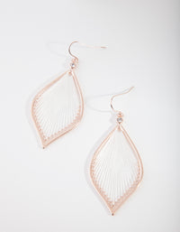 Rose Gold White String Earrings - link has visual effect only