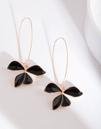 Black Gold Flower Earrings - link has visual effect only