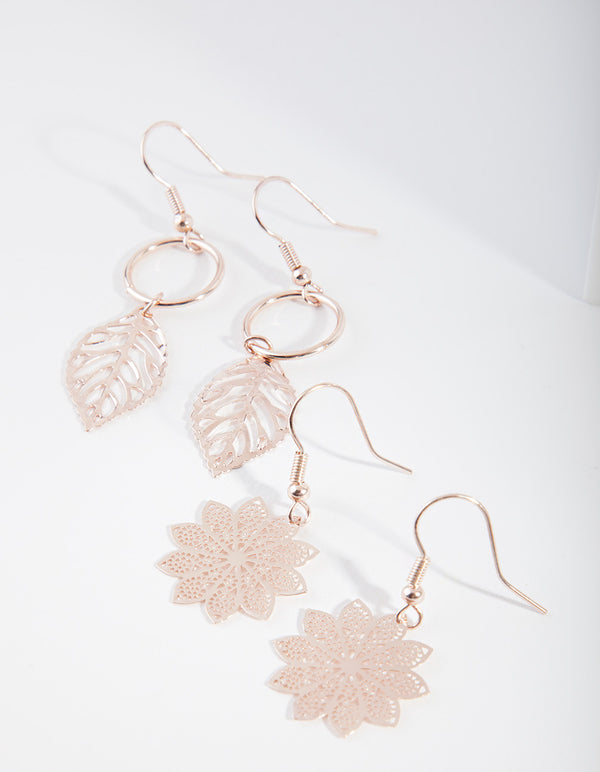 Rose Gold Filigree Earring Pack