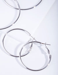 Rhodium Mixed Hoop Earring Pack - link has visual effect only