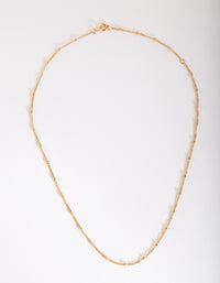 Gold Plated Sterling Silver Bead Chain Necklace - link has visual effect only