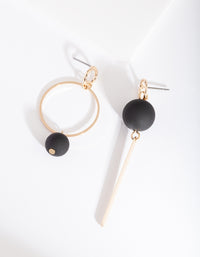 Black Gold Bead Earrings - link has visual effect only