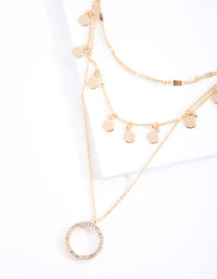 Gold Essential Disk & Circle Charm Choker - link has visual effect only