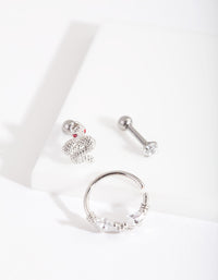 Surgical Steel Diamante Snake Barbell Pack - link has visual effect only