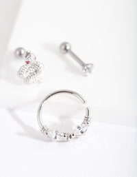 Surgical Steel Diamante Snake Barbell Pack - link has visual effect only