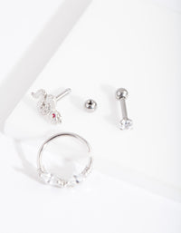 Surgical Steel Diamante Snake Barbell Pack - link has visual effect only